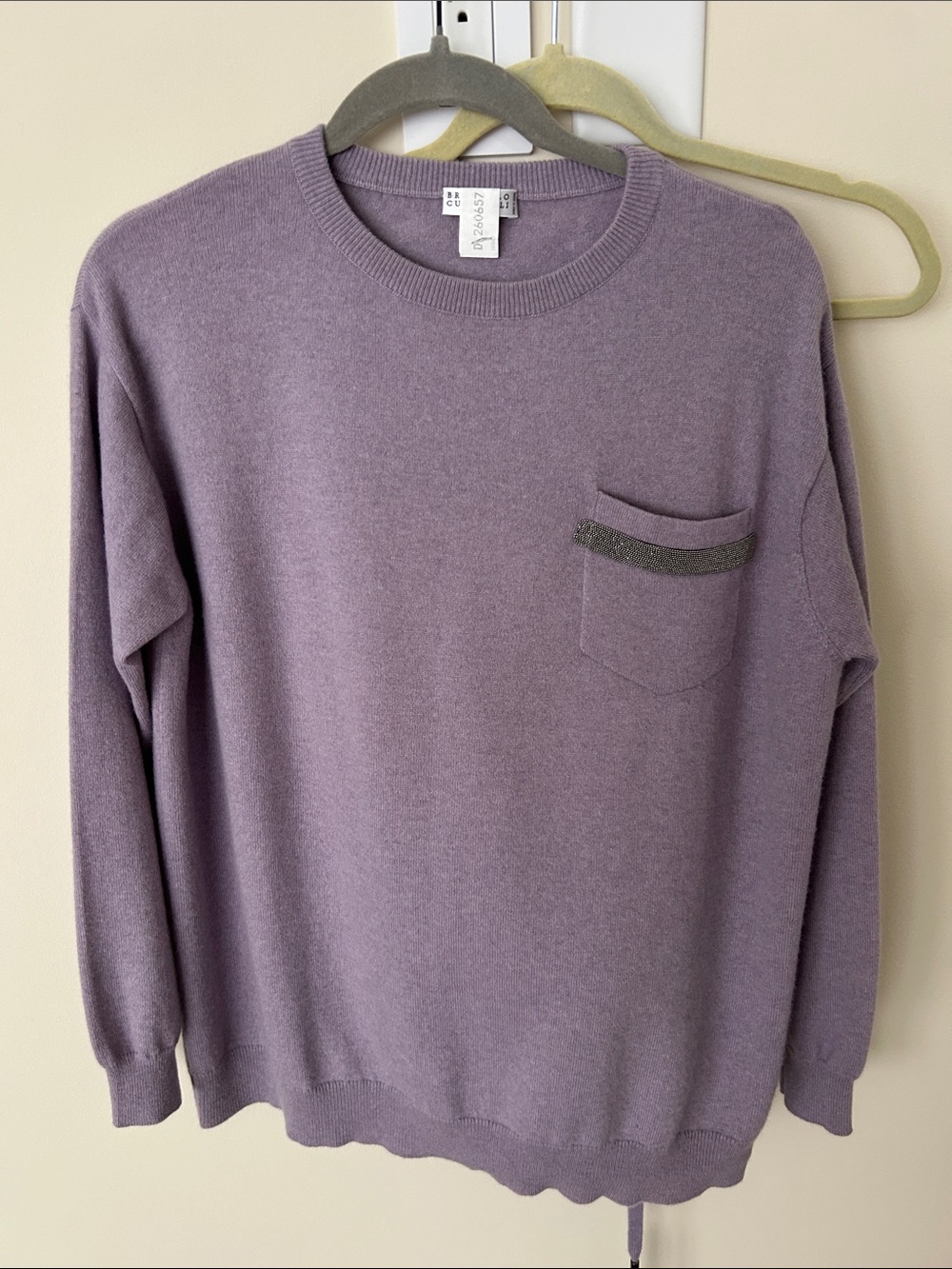 Brunello Cucinelli Lavender 2 piece Crewneck Sweater and matching pants.